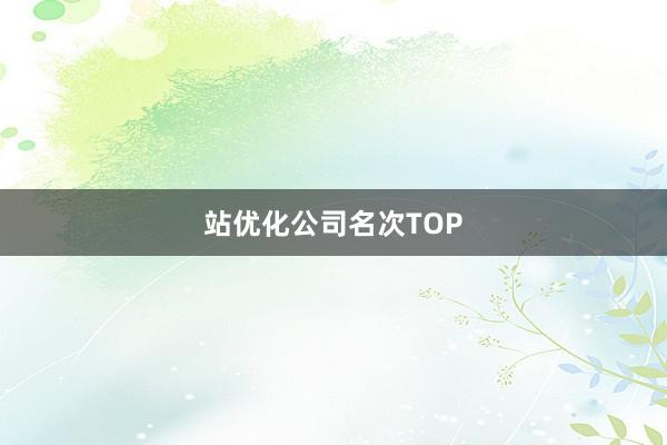站优化公司名次TOP